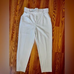 Zara White Dress Pants High-Waisted Tailored
